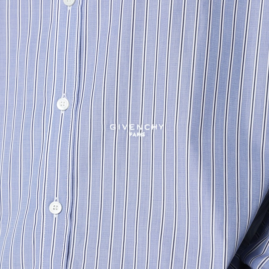 Givenchy Camicia in popeline a righe bianca/blu, view 4