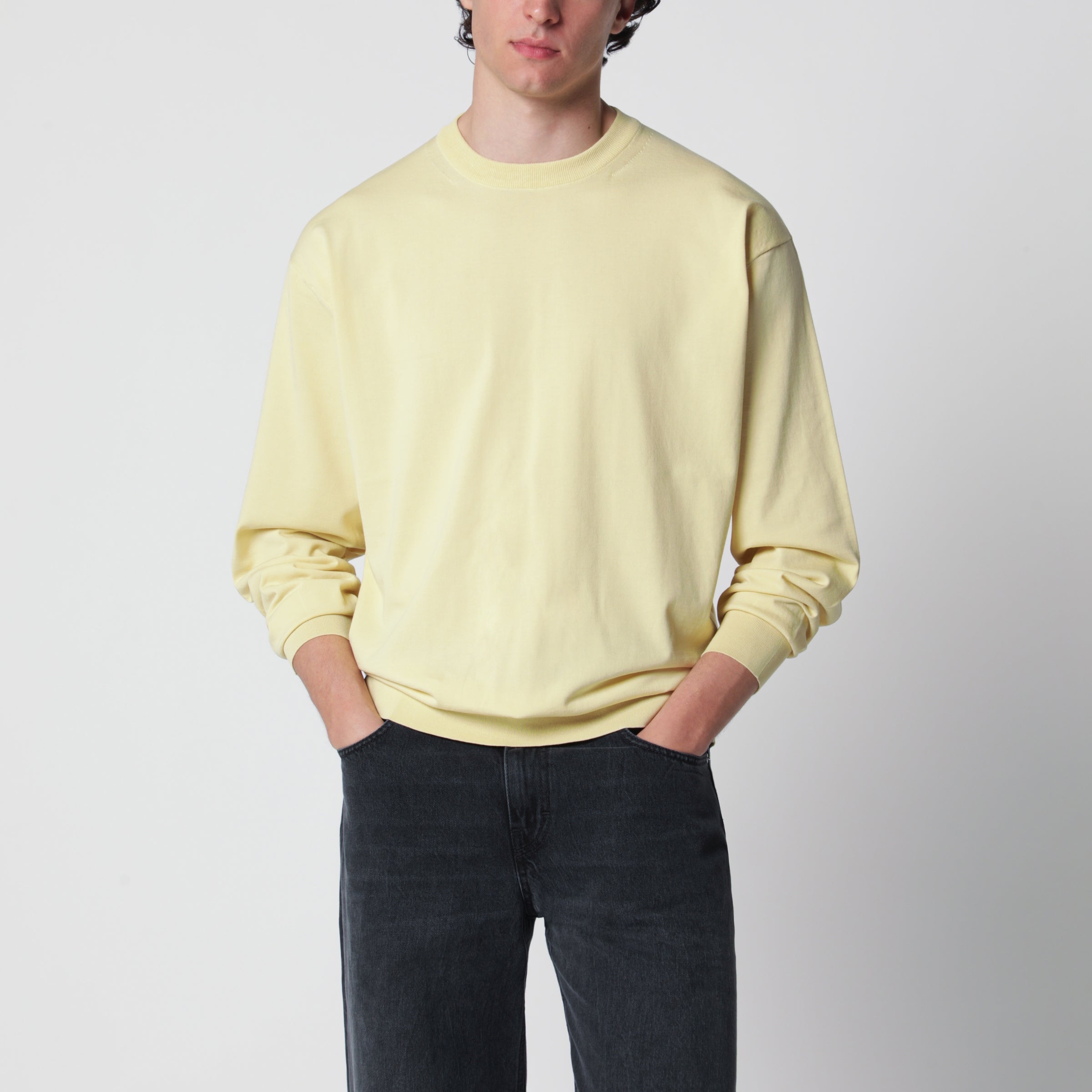 AURALEE Maglione in cotone giallo