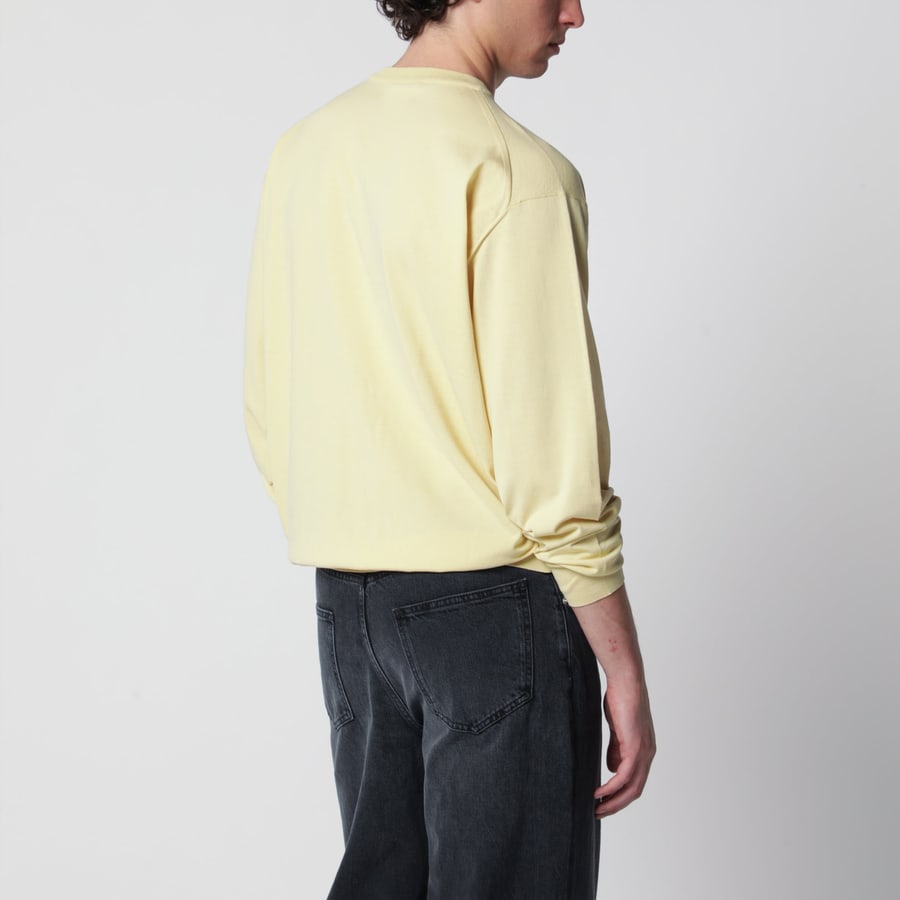 AURALEE Maglione in cotone giallo, view 3