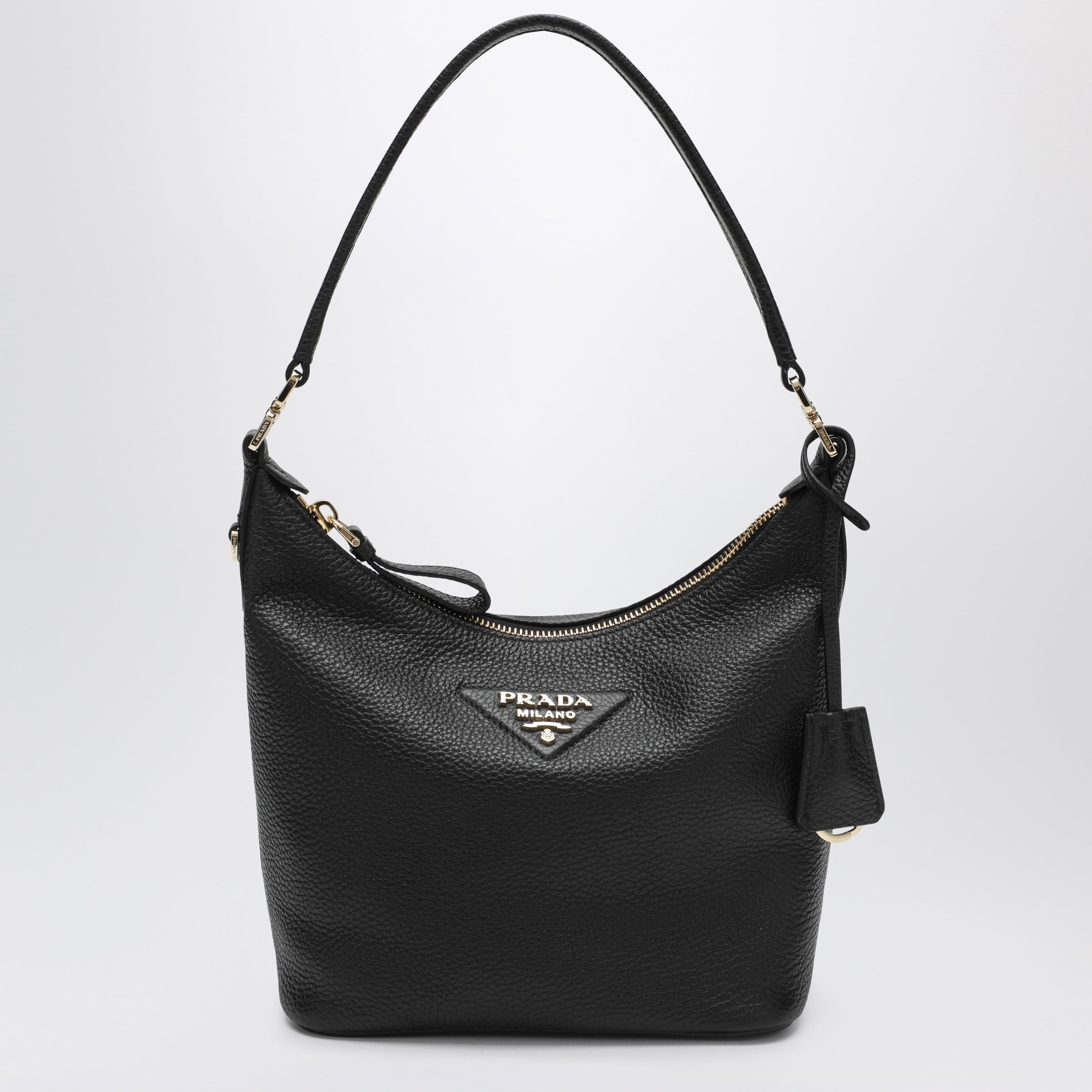 Prada Borsa hobo piccola nera in pelle