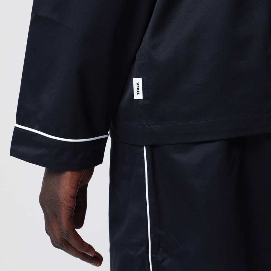 TEKLA Camicia pigiama blu, view 4