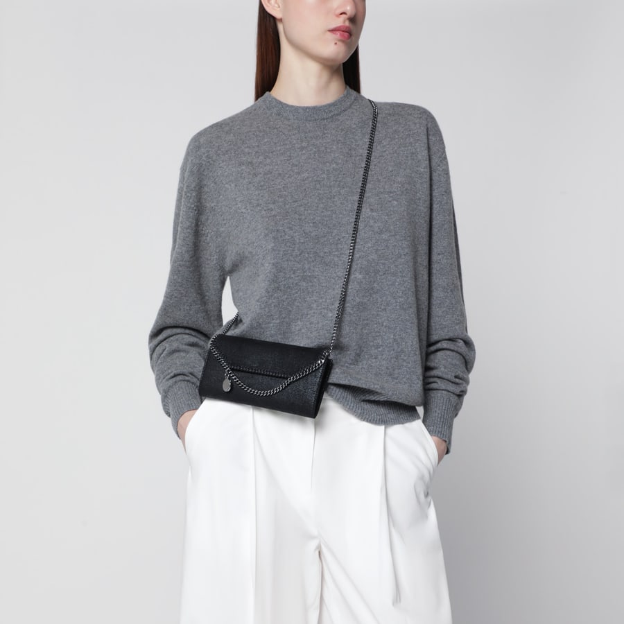 Stella McCartney Portafoglio con tracolla Falabella nero, view 2