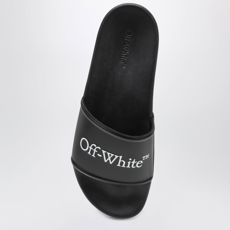 Off-White Bookish Slider nere con logo, view 3