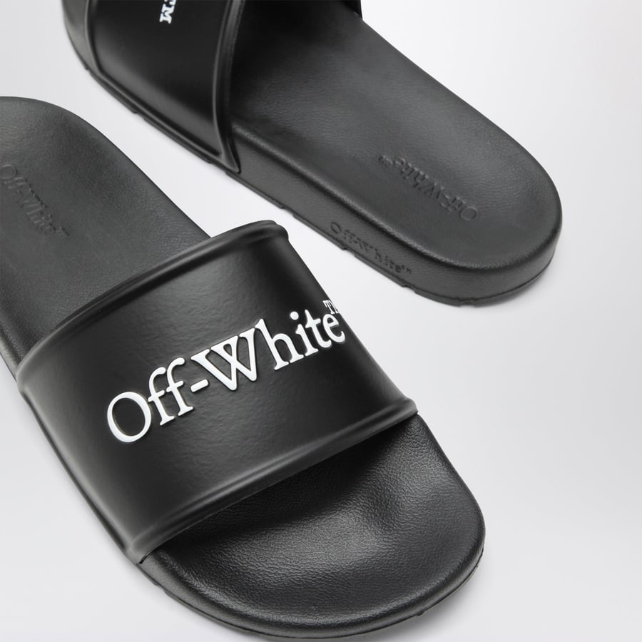 Off-White Bookish Slider nere con logo, view 5