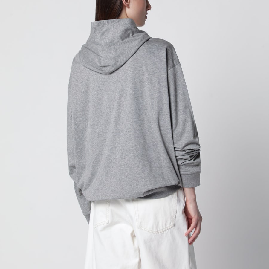 Miu Miu Felpa con zip grigia in cotone, view 3