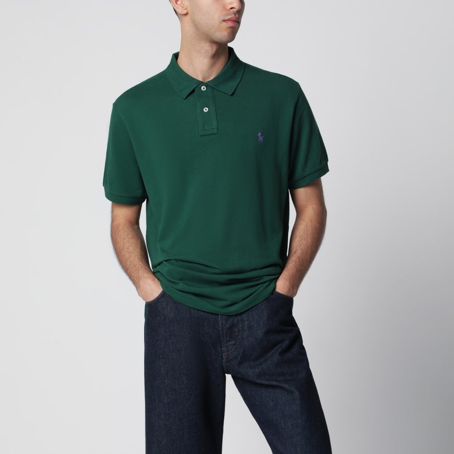 Polo Ralph Lauren Polo verde foresta in cotone Custom Slim-Fit