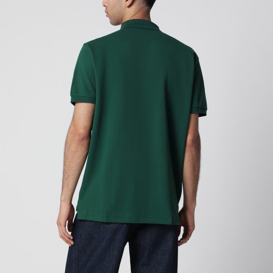 Polo Ralph Lauren Polo verde foresta in cotone Custom Slim-Fit, view 3