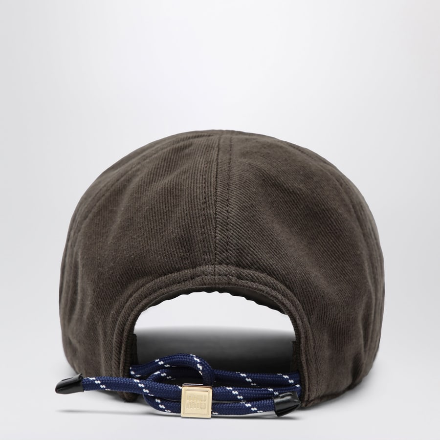 Miu Miu Cappello da baseball in denim washed moro e baltico, view 3