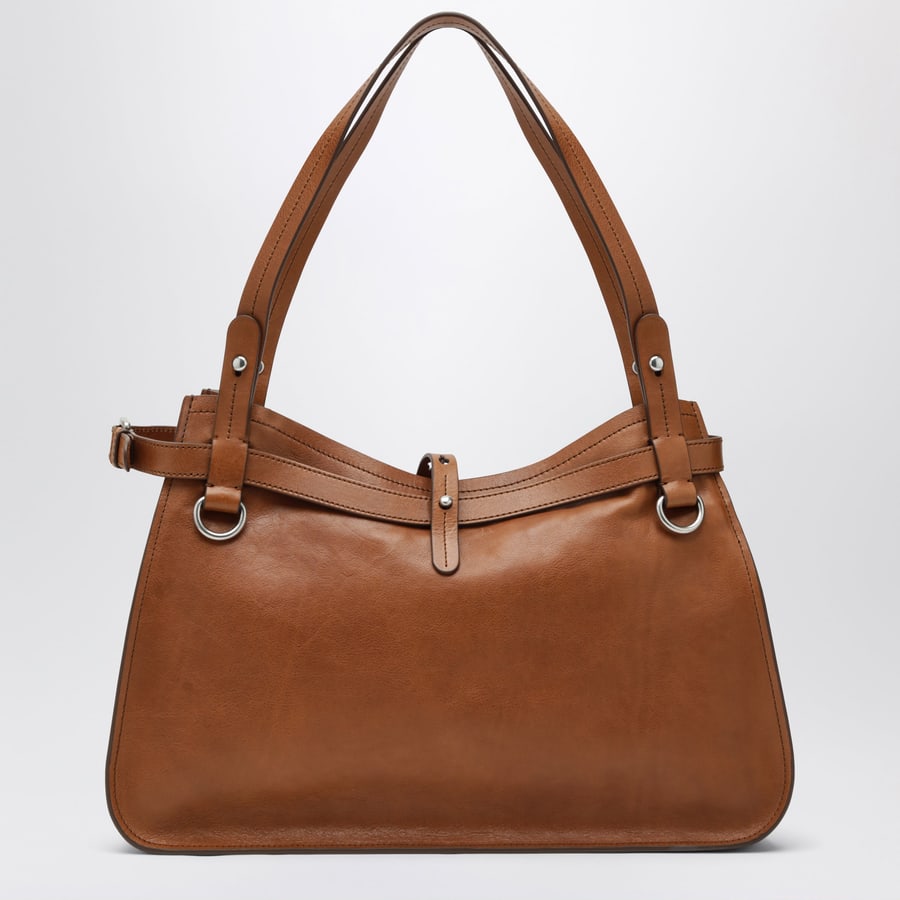 Miu Miu Borsa a tracolla in pelle di vitello cognac, view 4