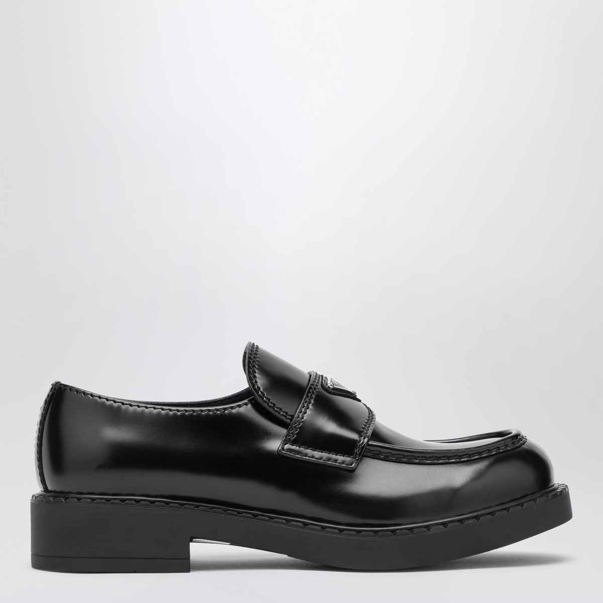 Prada Mocassini Chocolate in pelle spazzolata nero