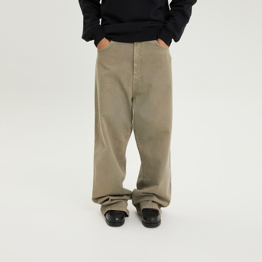 1989 STUDIO Pantaloni Chicago in denim marrone chiaro, view 4