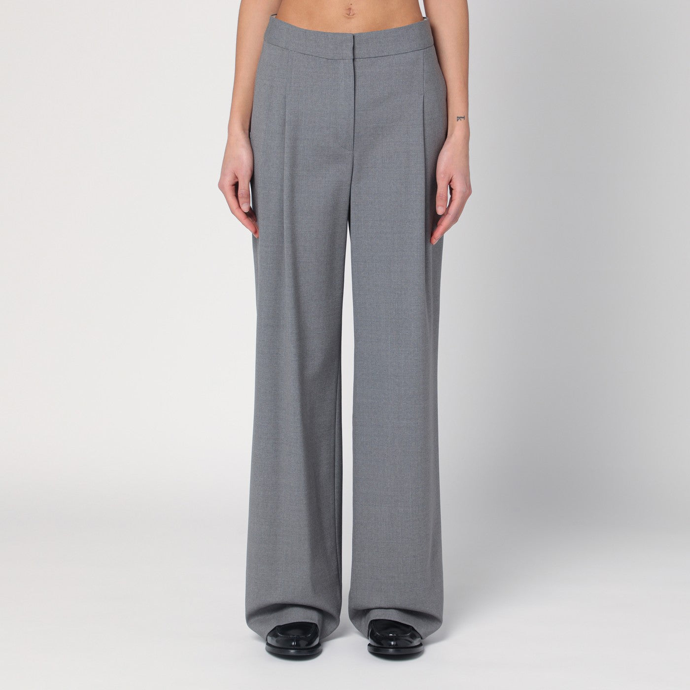 LOULOU DE SAISON Pantalone ampio grigio in lana
