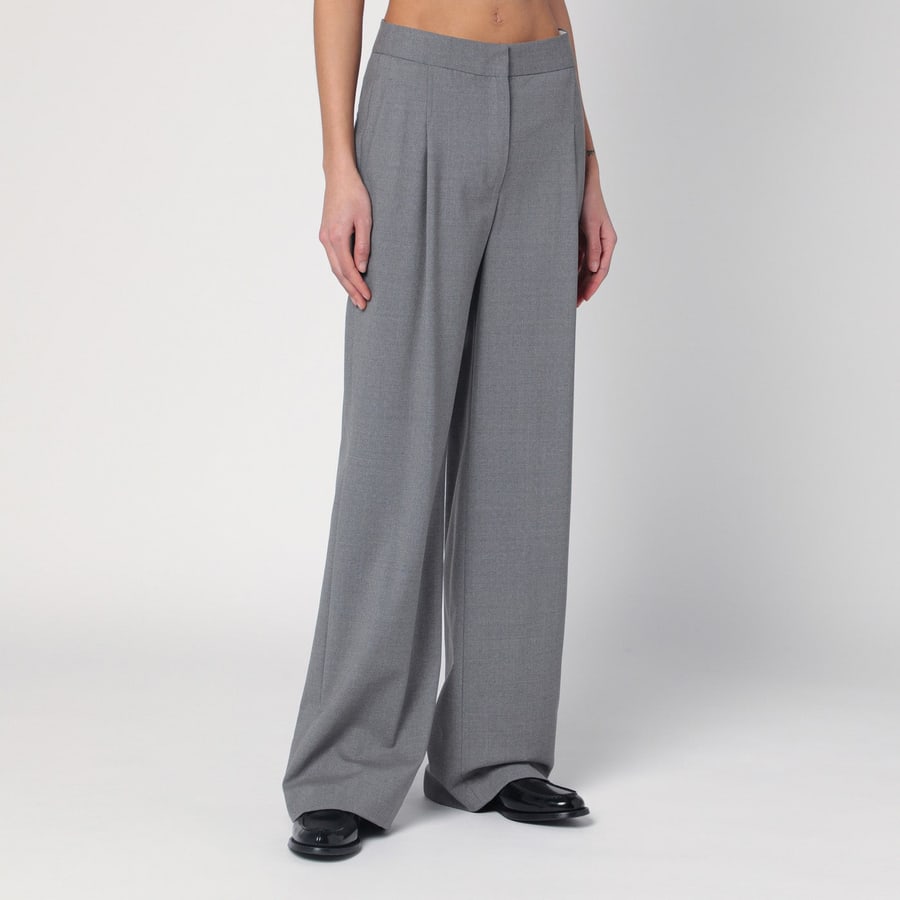 LOULOU DE SAISON Pantalone ampio grigio in lana, view 3