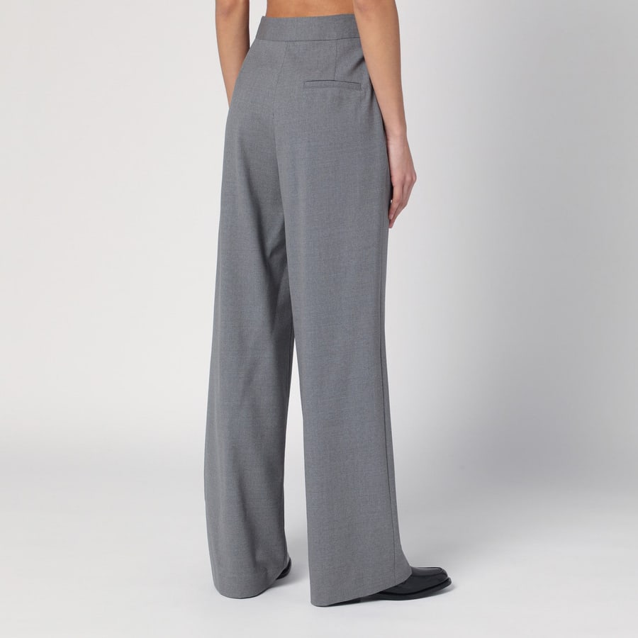 LOULOU DE SAISON Pantalone ampio grigio in lana, view 4