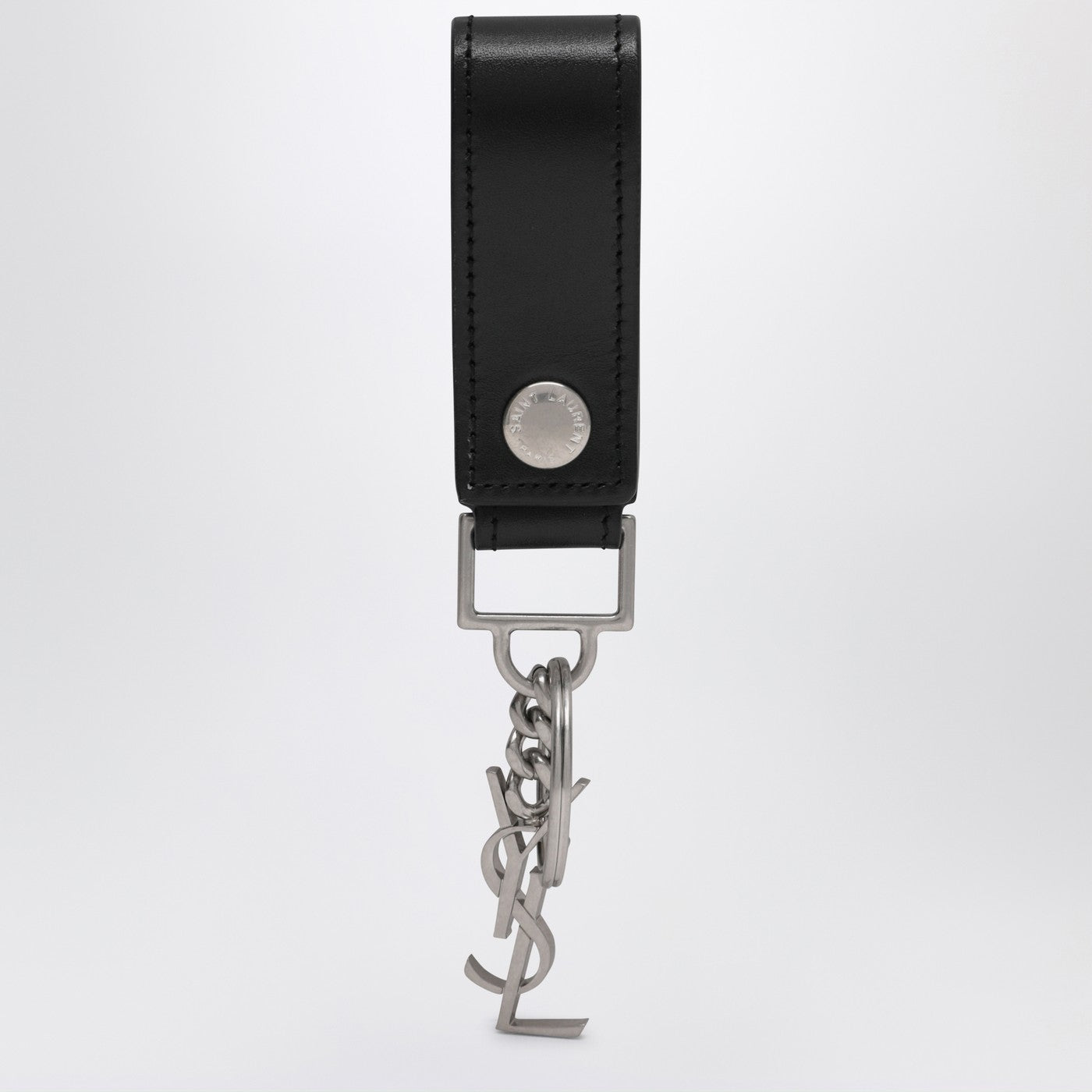 Saint Laurent Portachiavi Cassandre nero in pelle