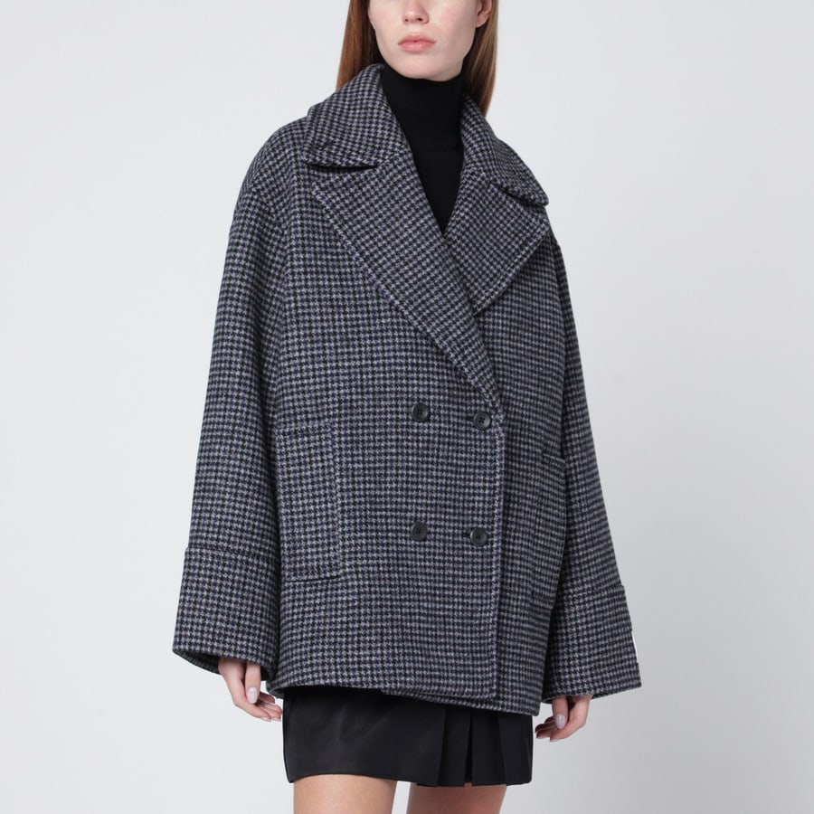 CALVIN KLEIN Cappotto doppiopetto grigio in pied de poule