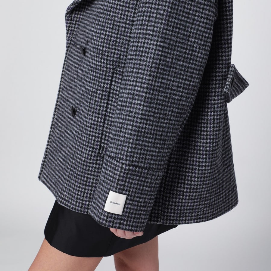 CALVIN KLEIN Cappotto doppiopetto grigio in pied de poule, view 4