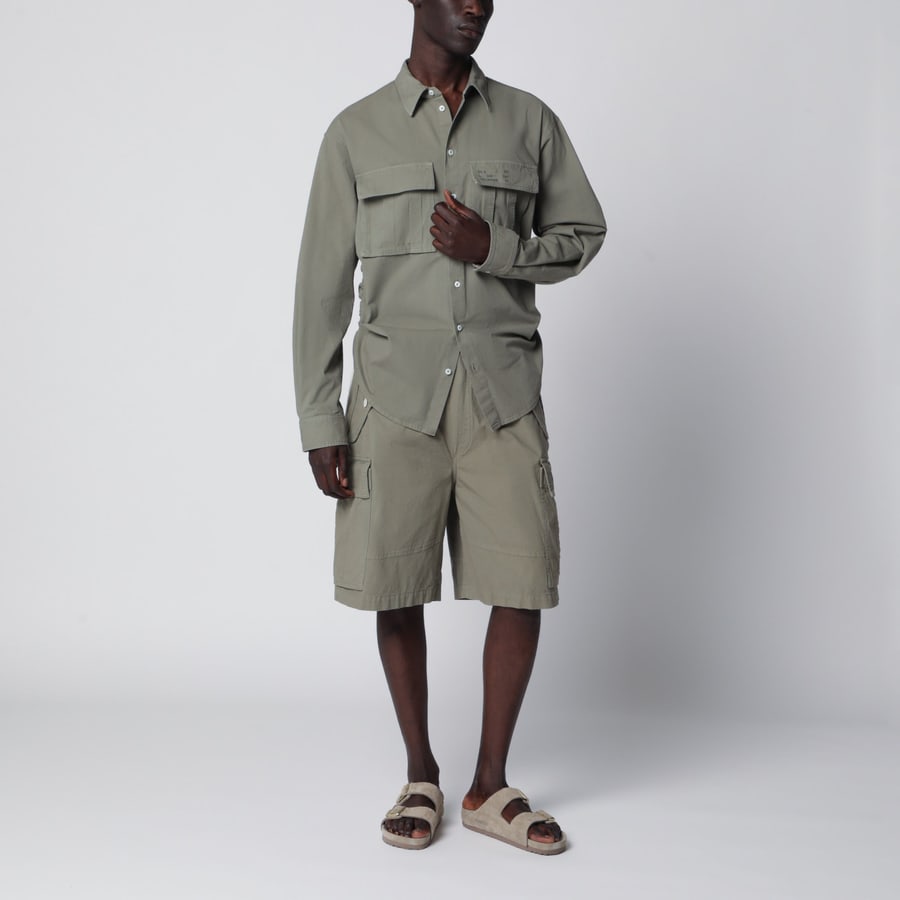 Dsquared2 Camicia verde militare in cotone, view 2