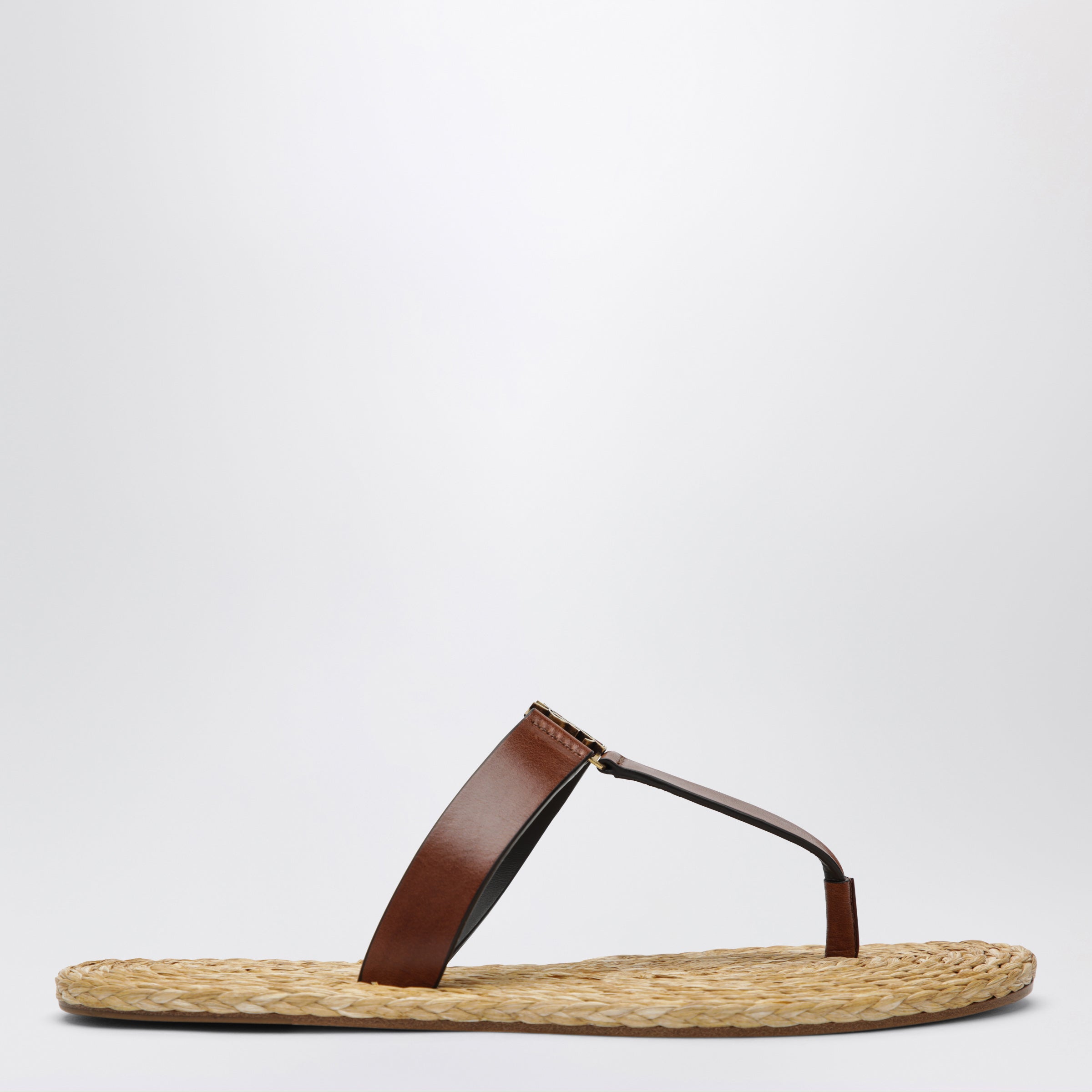 Saint Laurent Infradito Babylone in pelle color bruciato