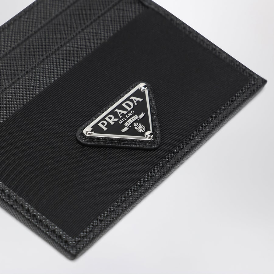 Prada Portacarte in Nylon e Saffiano nero, view 3