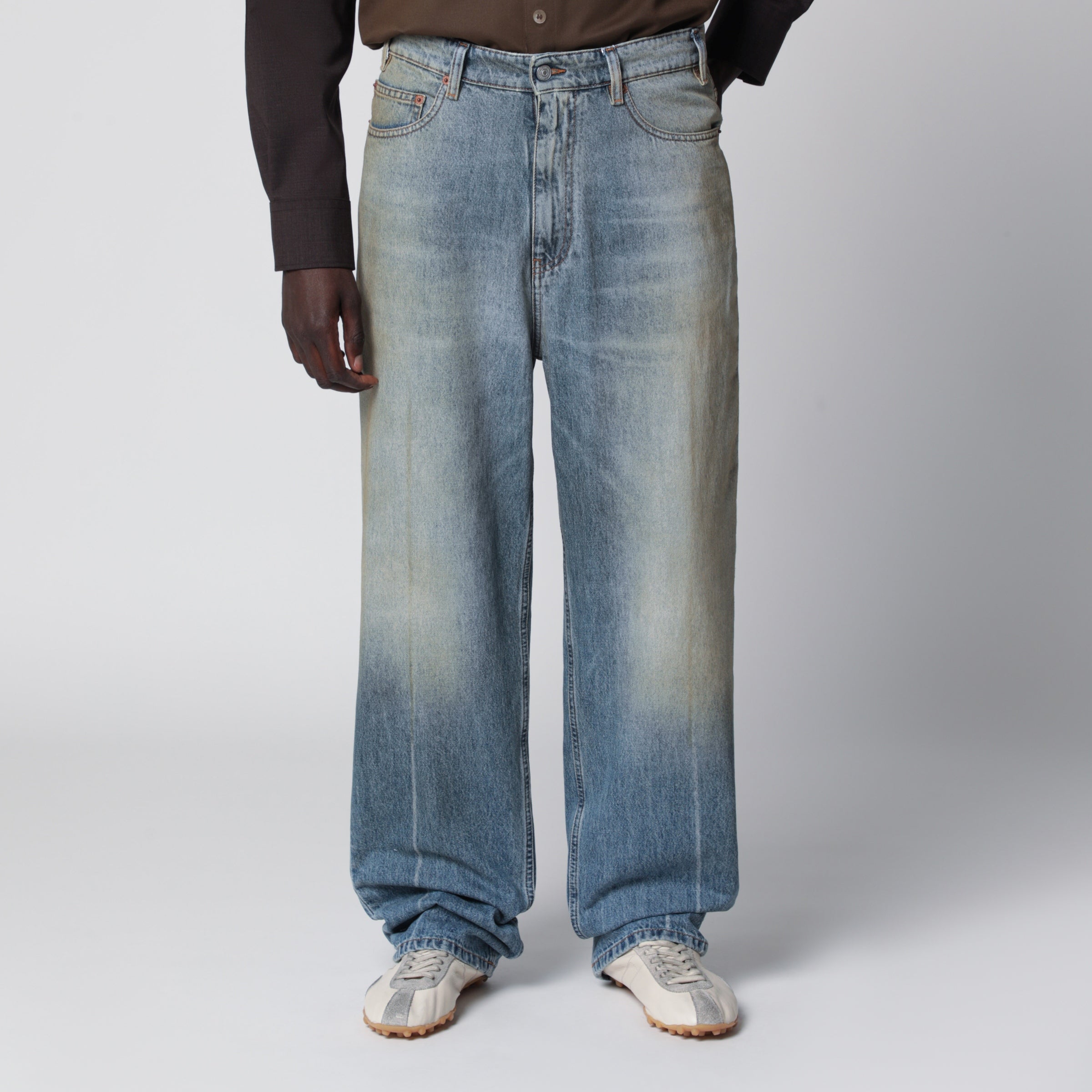 MM6 Jeans in denim effetto slavato blu medio