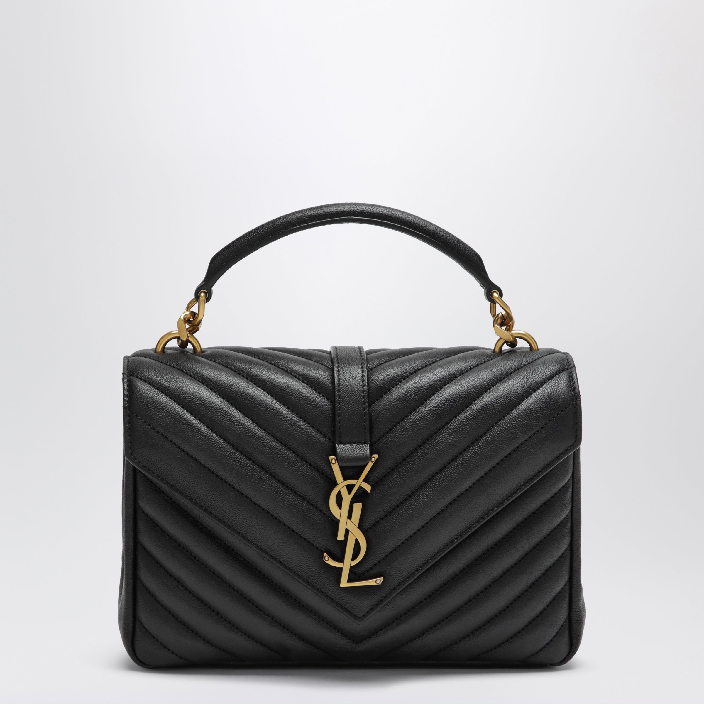Saint Laurent Borsa College misura media nera in pelle trapuntata