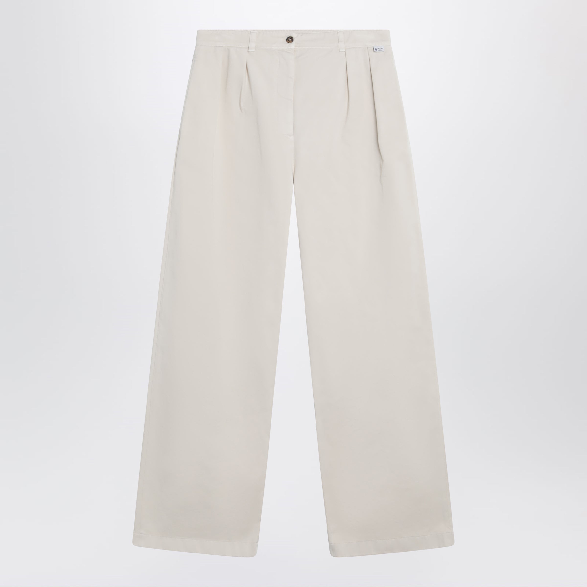 Prada Pantaloni color sabbia in gabardine