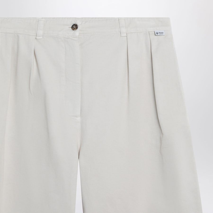 Prada Pantaloni color sabbia in gabardine, view 3
