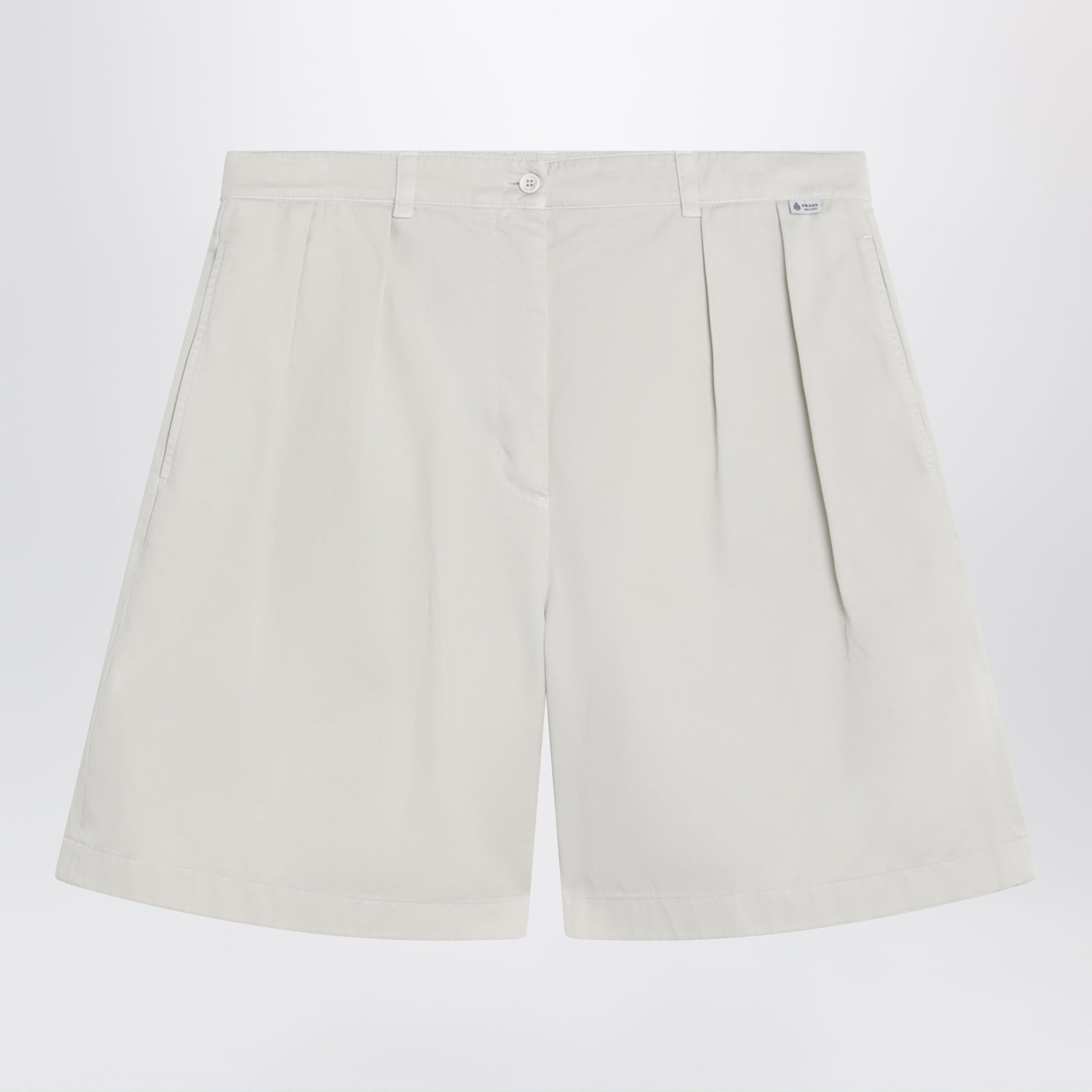 Prada Bermuda color naturale in gabardine