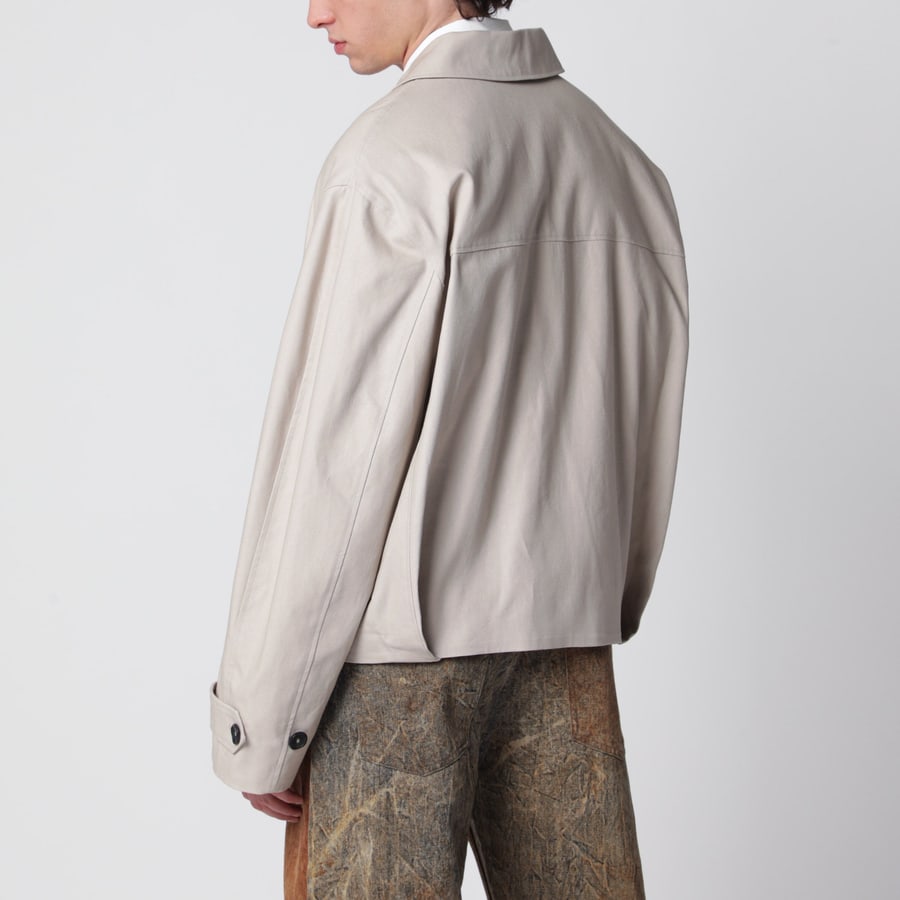 SÉFR Trench corto beige in cotone, view 3