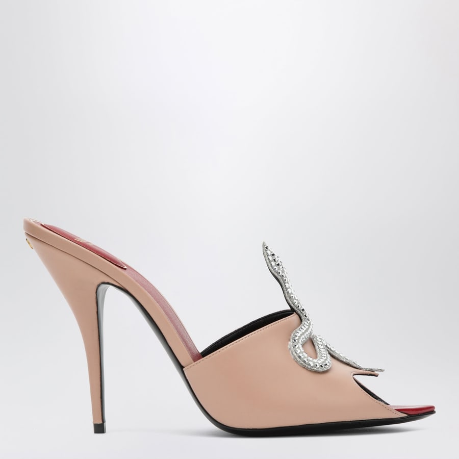 Valentino Garavani Sandalo Slide color cipria Coeur Vipère in capretto