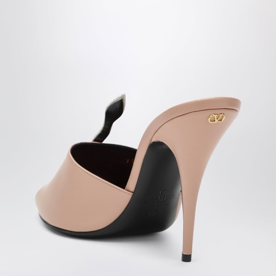 Valentino Garavani Sandalo Slide color cipria Coeur Vipère in capretto, view 4