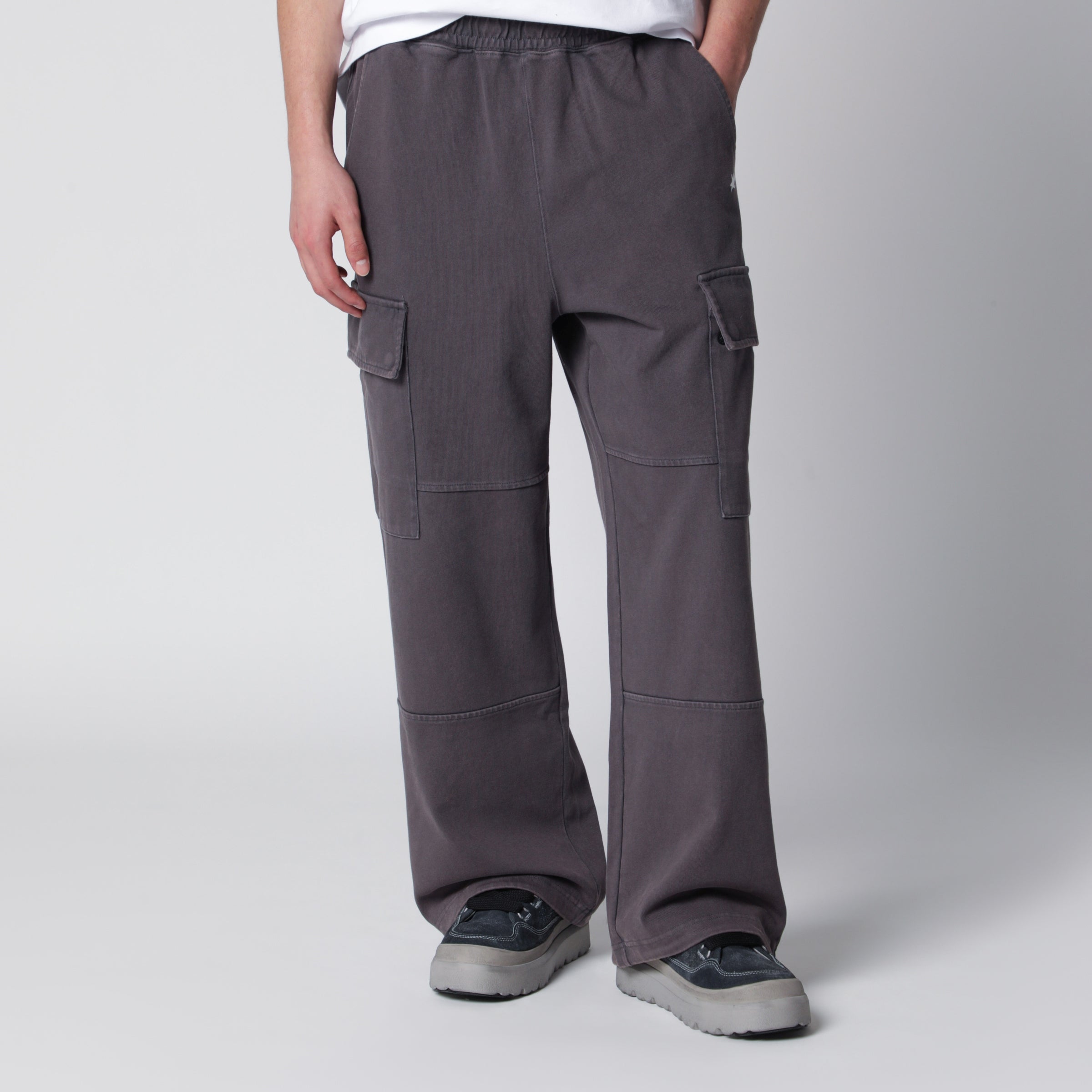 BAPE Pantalone jogging cargo grigio slavato
