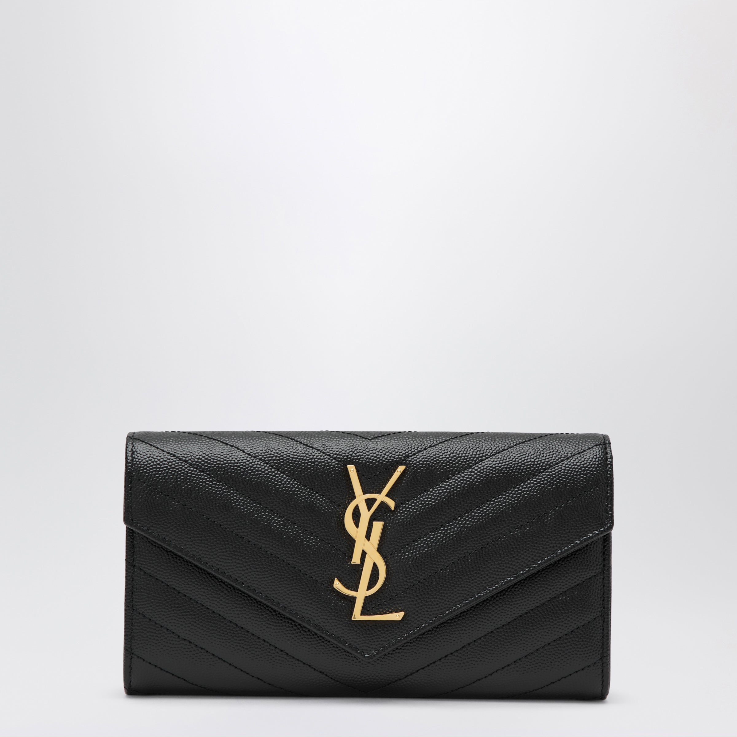 Saint Laurent Portafoglio grande Cassandre matelassé nero