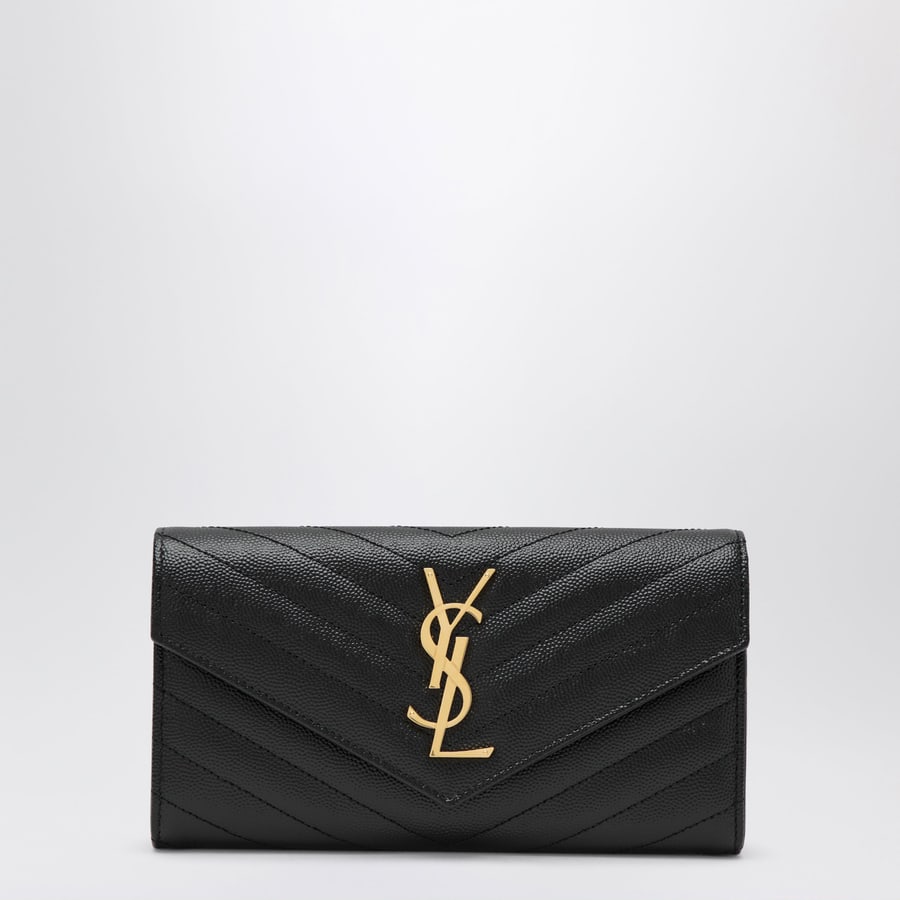Saint Laurent Portafoglio grande Cassandre matelassé nero