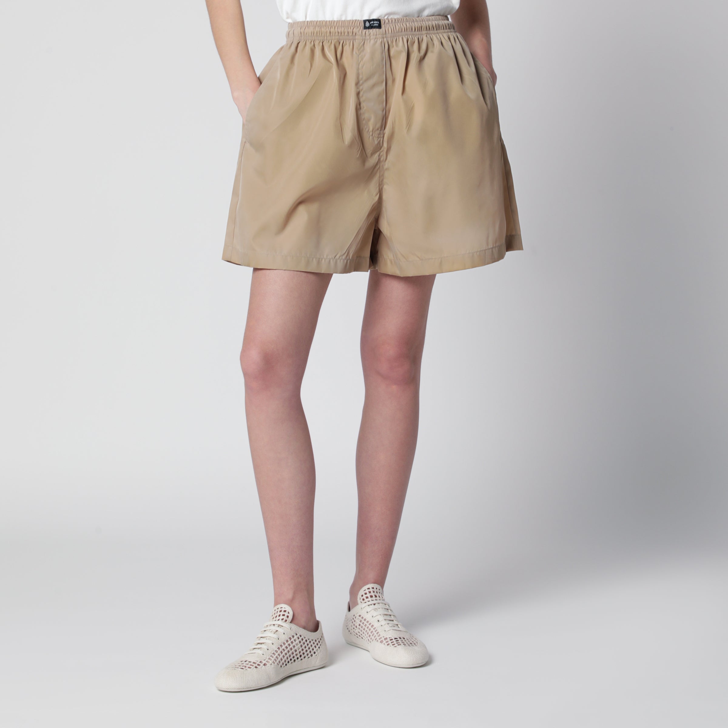Prada Shorts in Re-Nylon color cammello