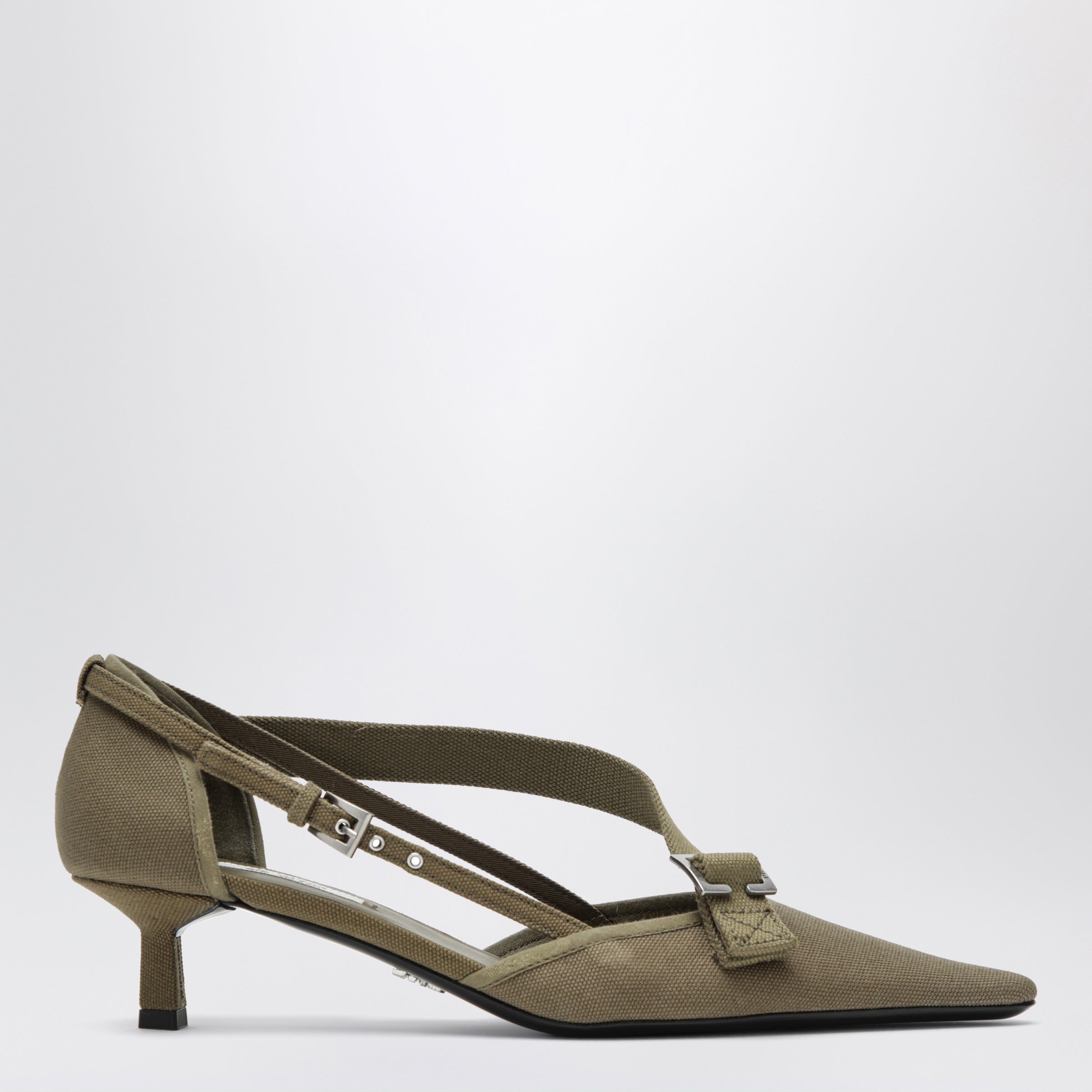 Prada Décolleté in canvas color foresta