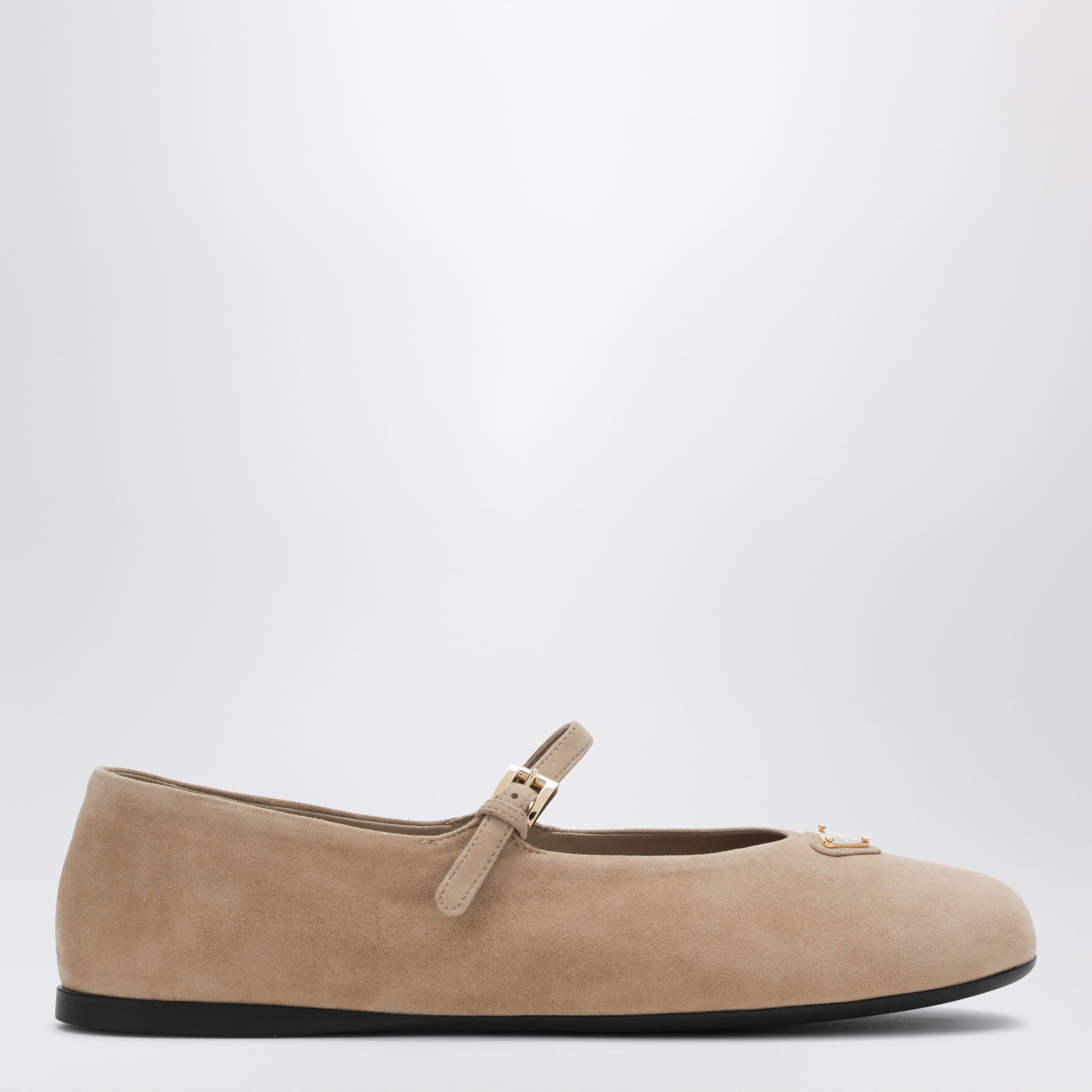 Prada Ballerine in pelle scamosciata color sabbia