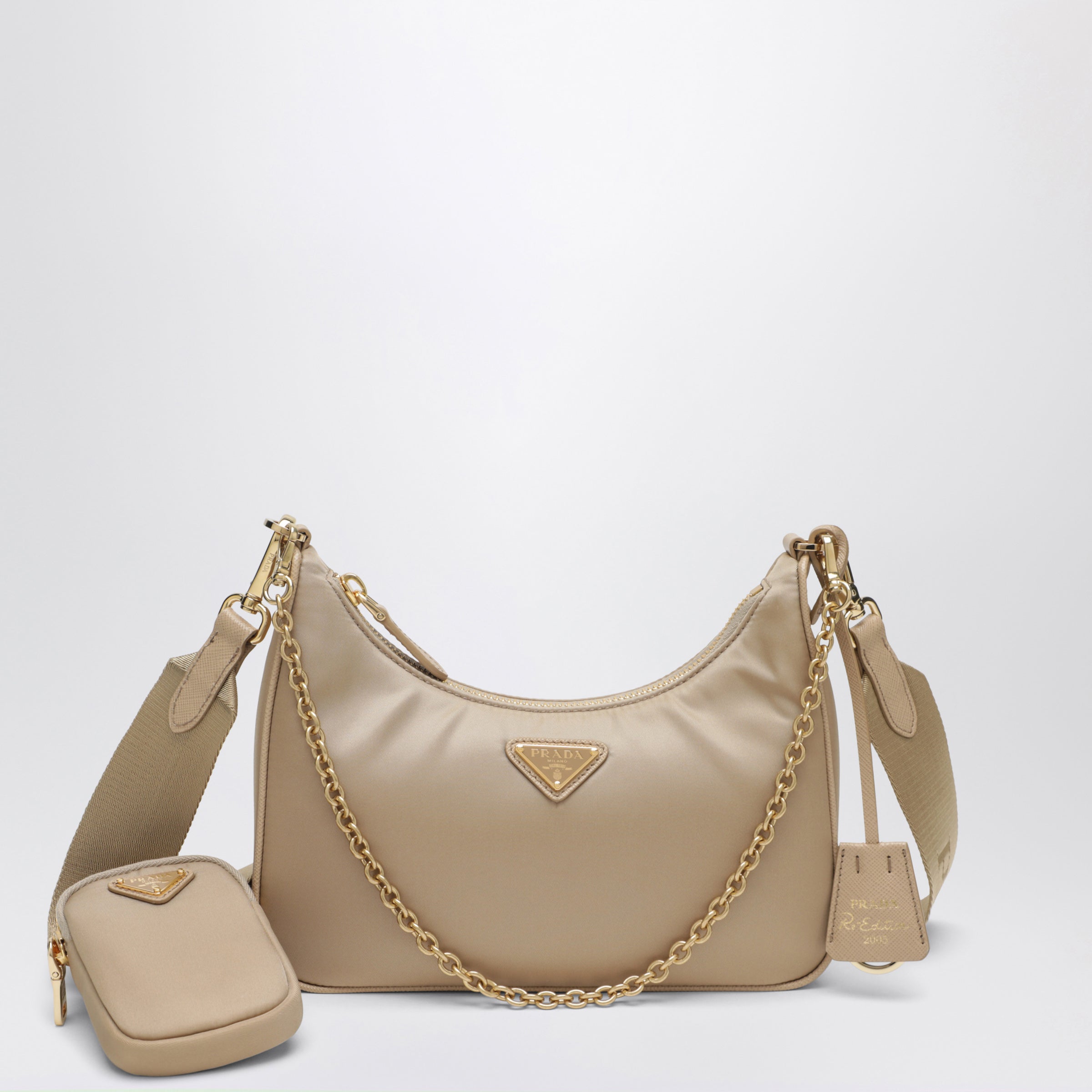 Prada Borsa Re-Edition 2005 in Re-Nylon Cammello