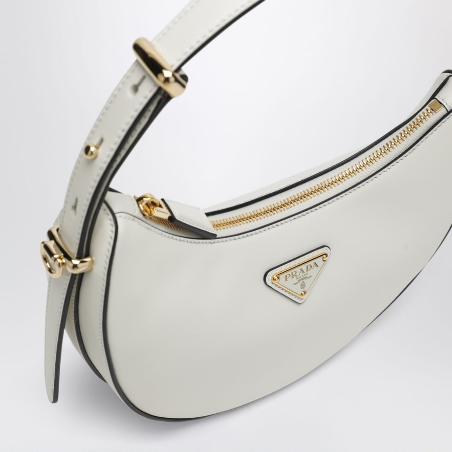 Prada Borsa a spalla Prada Arqué small in pelle bianca, view 6