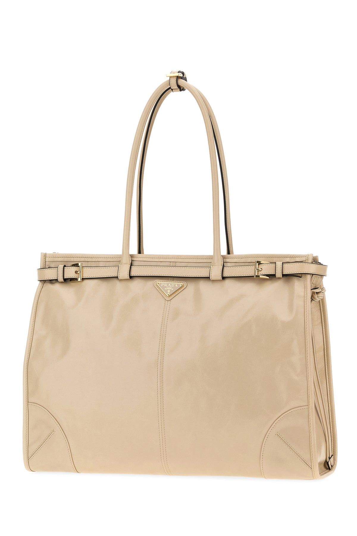 Prada Borsa a spalla in pelle sabbia, view 2