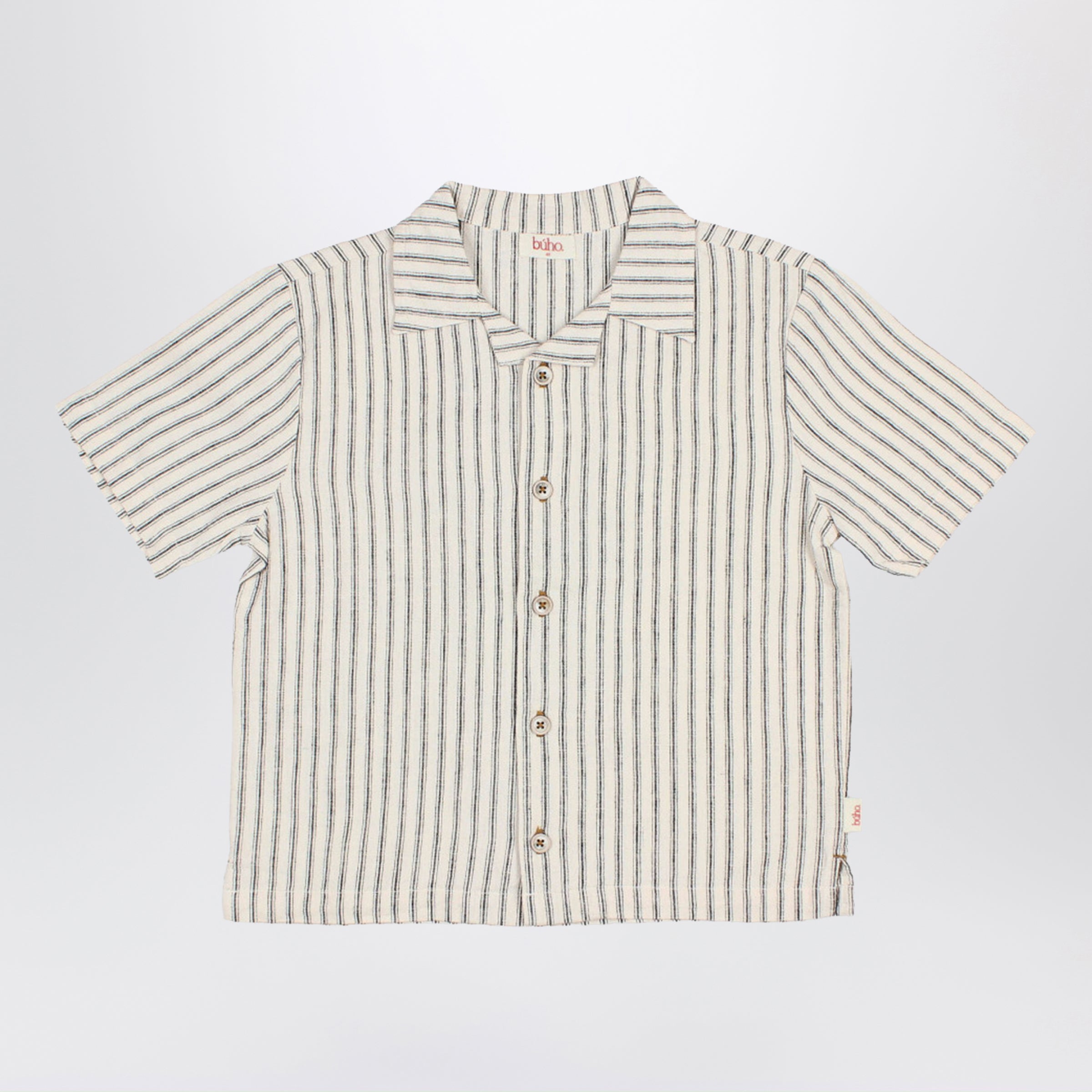 BUHO Camicia in misto lino a righe
