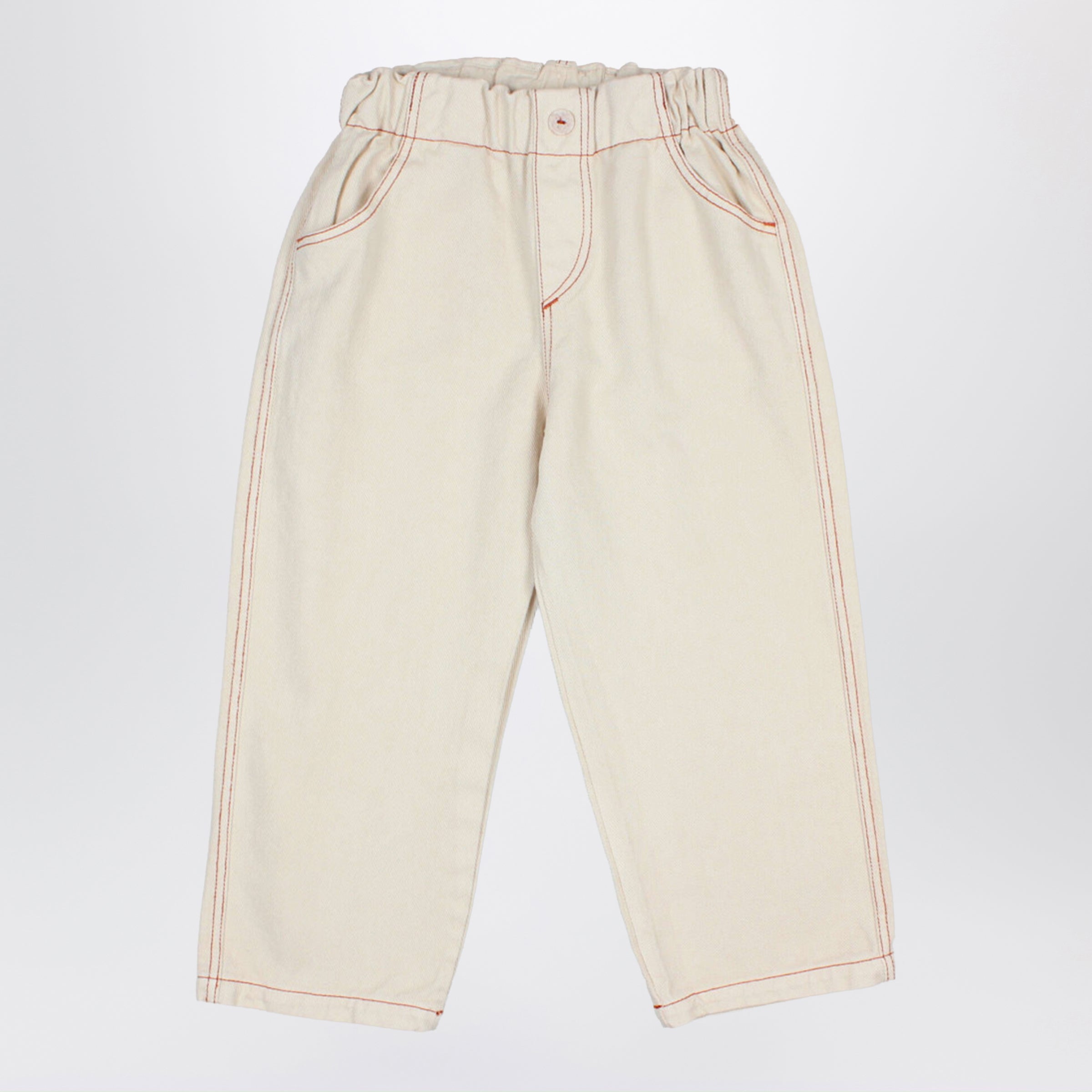 BUHO Pantaloni color sabbia in misto cotone