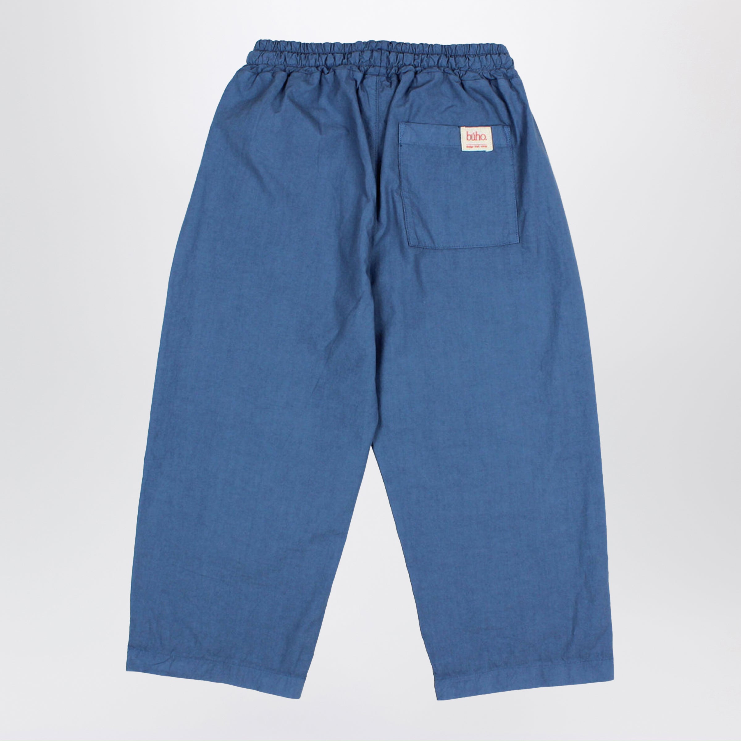 BUHO Pantaloni blu navy in popeline di cotone, view 2