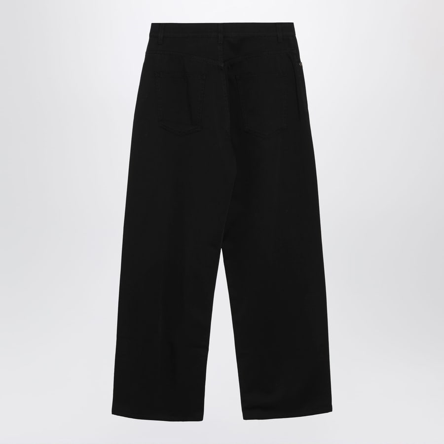 PHOEBE PHILO Pantaloni in cotone nero, view 2