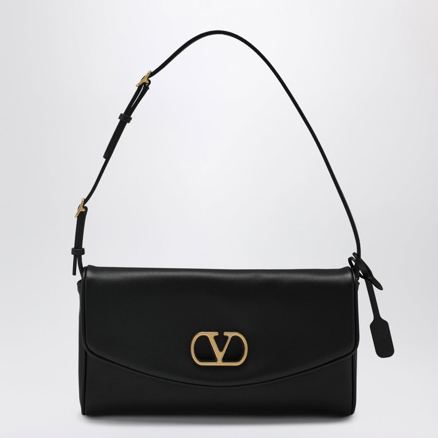 Valentino Garavani Clutch Devain con tracolla e VLogo in pelle nera