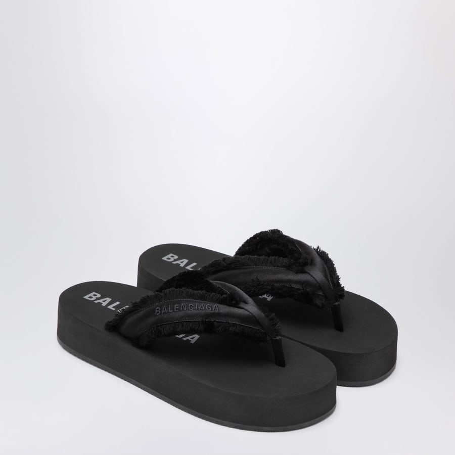 Balenciaga Infradito Jet Lag in raso nero, view 2