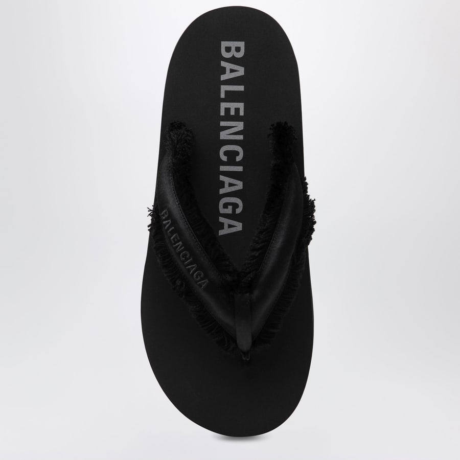 Balenciaga Infradito Jet Lag in raso nero, view 3