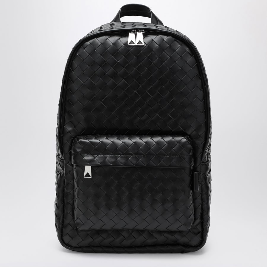 Bottega Veneta Zaino medio nero in Intrecciato