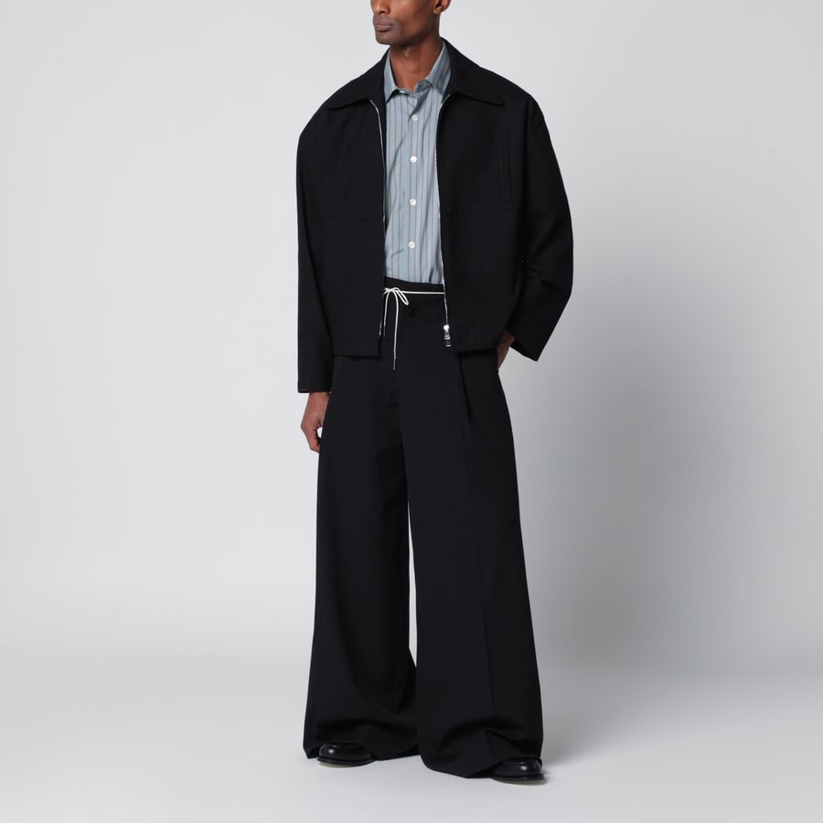 NAMACHEKO Giacca con zip nera in cotone, view 2